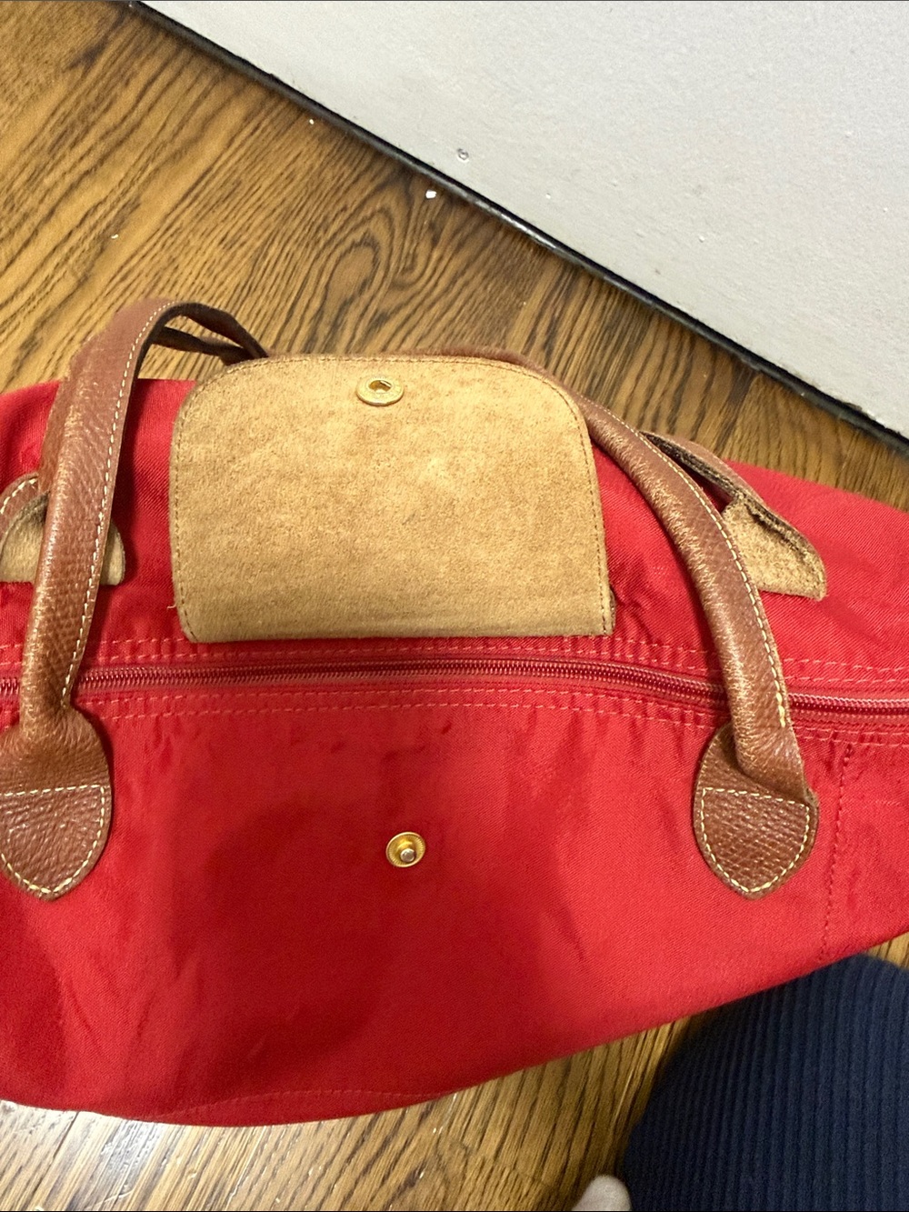 Longchamp Large Le Pliage Red Tote - Picture 7 of 8